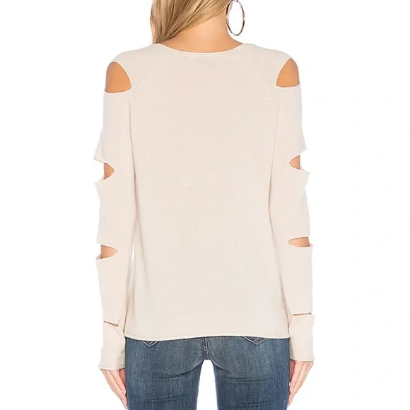 360 Cashmere Cream Cutout Cashmere Sweater Extra Small - Picture 4 of 11